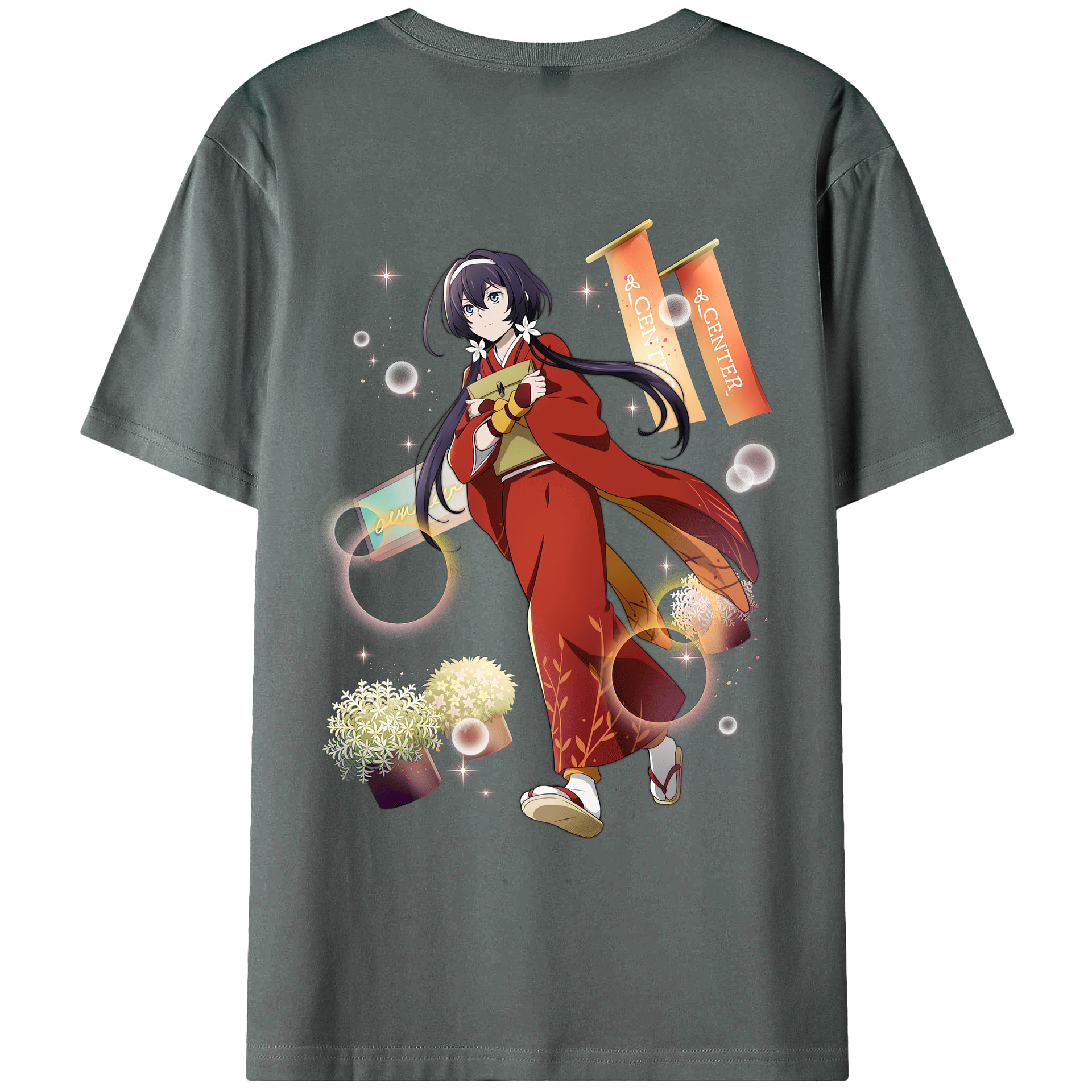 （画像用） 文豪ストレイドッグス Bungo Stray Dogs 綿100％ メンズ半袖Tシャツ（バックプリント） 通気性